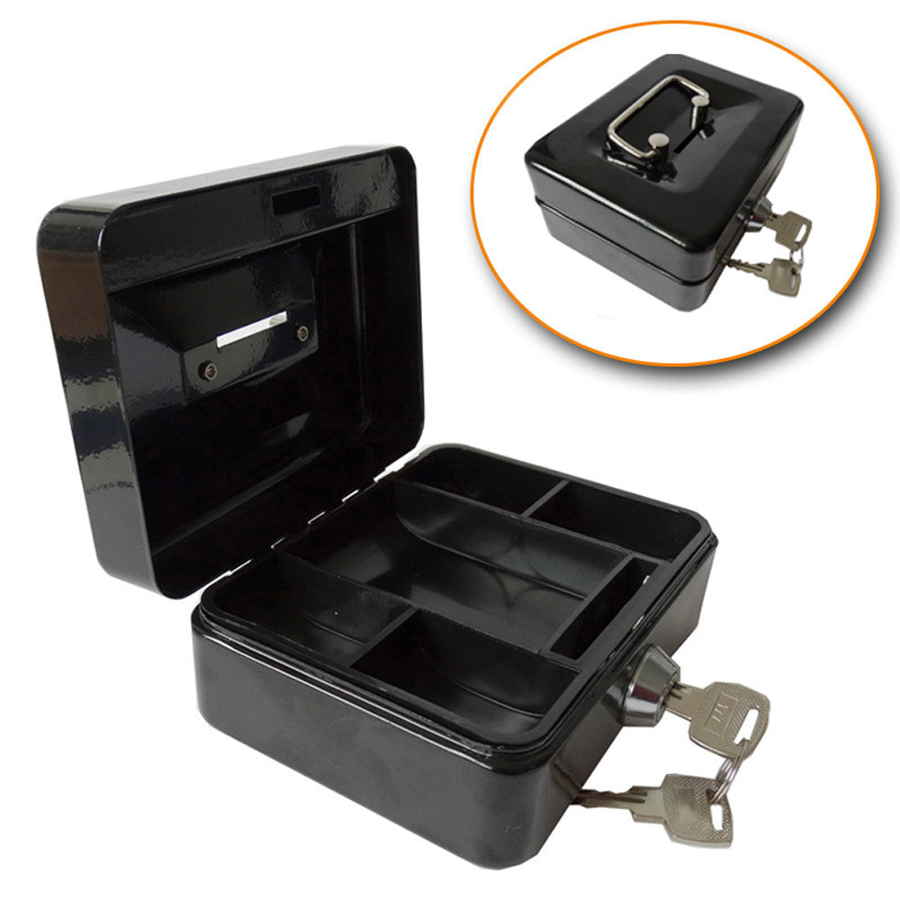 Online discount shop Australia - Cash Box Safe Small Coin Piggy Bank Metal Saving Money Box Black With Locks