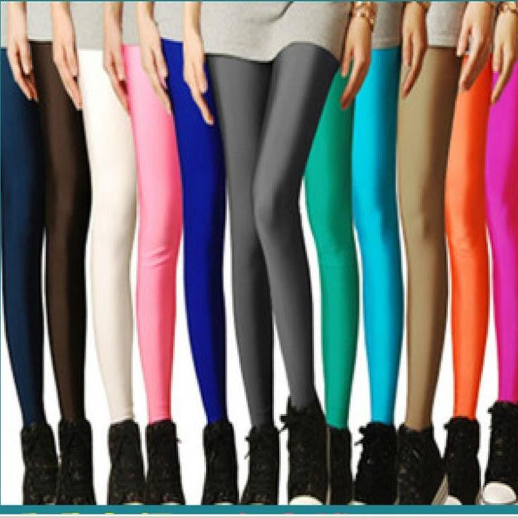 Solid Candy Neon Plus Size Women's Leggings High Stretched Jeggings Fitness Clothing Ballet Dancing Pant