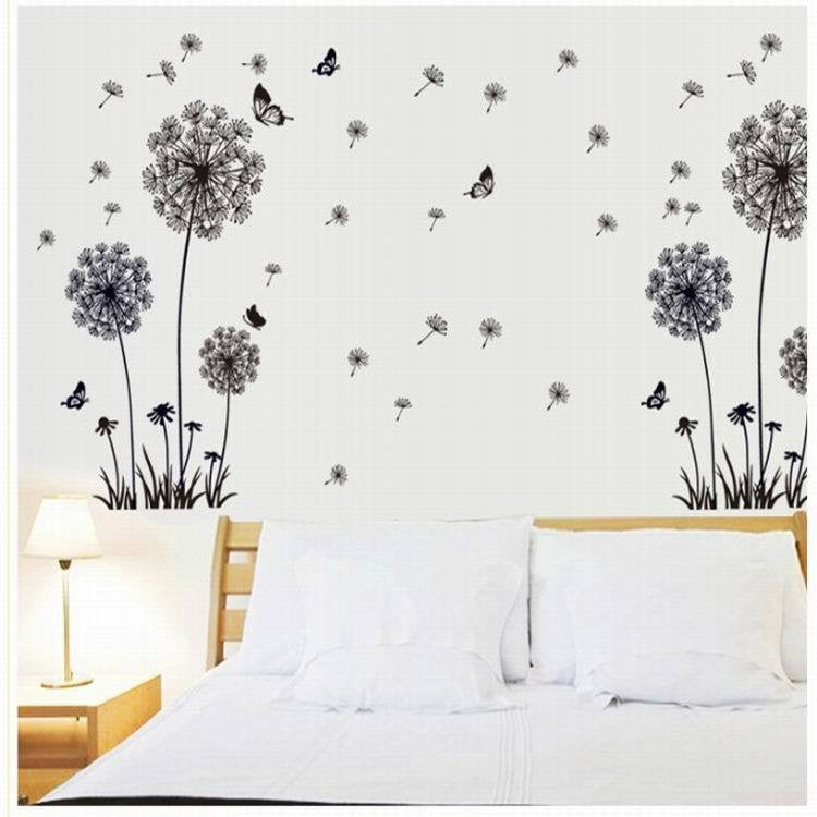 Online discount shop Australia - "Butterfly Flying In Dandelion "bedroom stickers Wall Stickers Original Design PVC Wall Decals