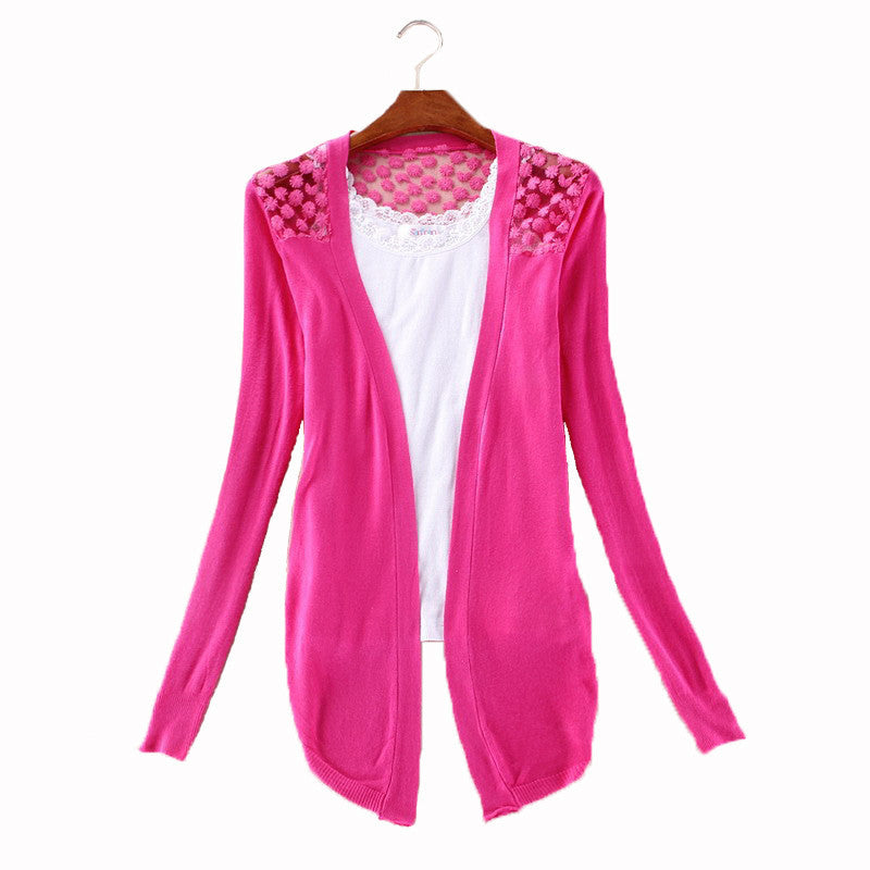 Online discount shop Australia - Clothes Women Clothing New Lace Sweet Crochet Knit Blouses Sweater Cardigan Lace Blouse Jacket