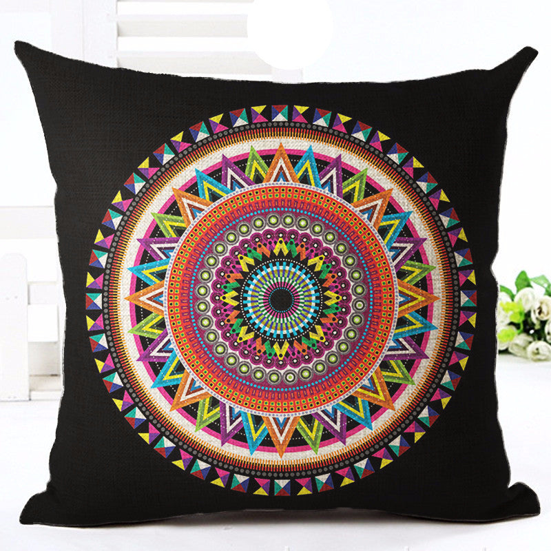 Online discount shop Australia - Linen Cushion Geometric Printed 43x43cm For Seat Decorative Cotton Pillow Throw Pillow Sofa Decor Couch