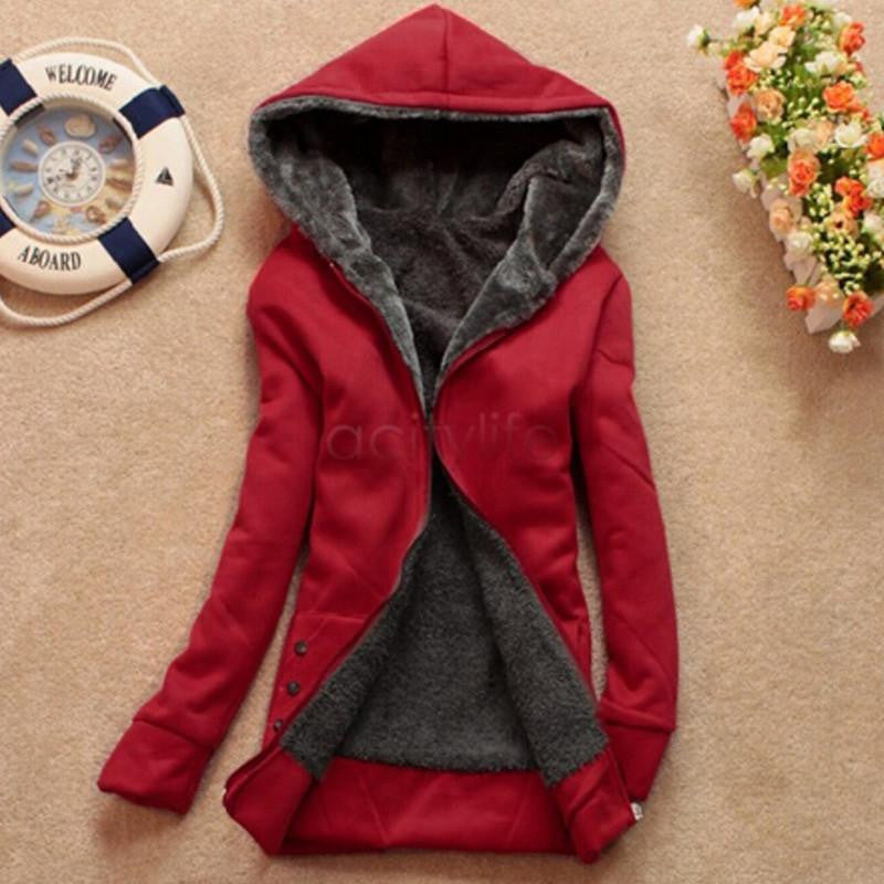 Women Fleeve Hoodies Casual Sweatshirt Thicken Warm Coat Female Outerwear Jacket Plus Size 68