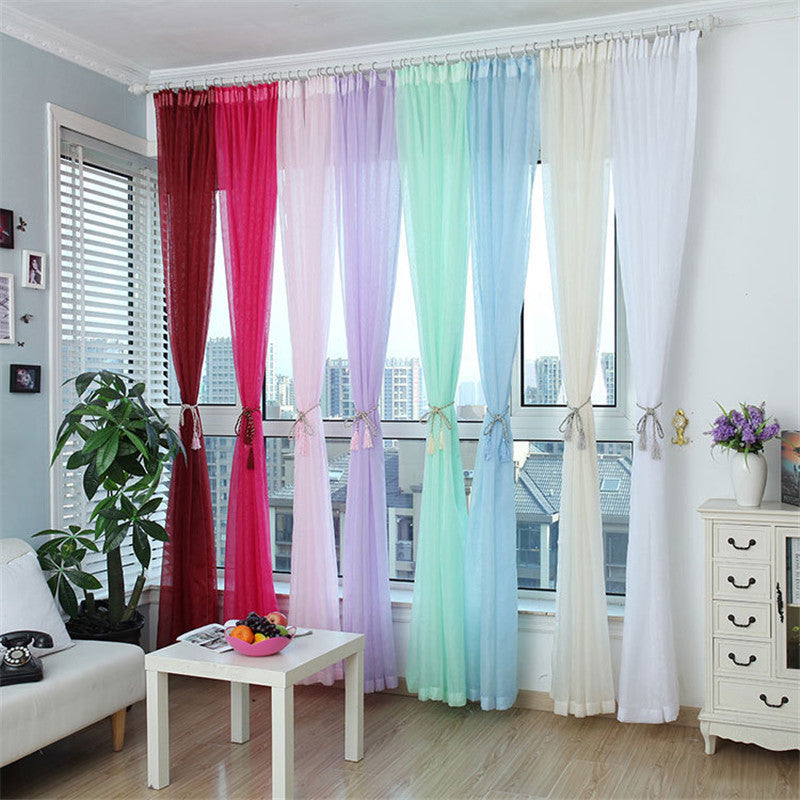 Online discount shop Australia - Fashion Tulle Window Screening Blinds Sheer Voile Curtain for Cafe Kitchen Living Room Balcony Decor