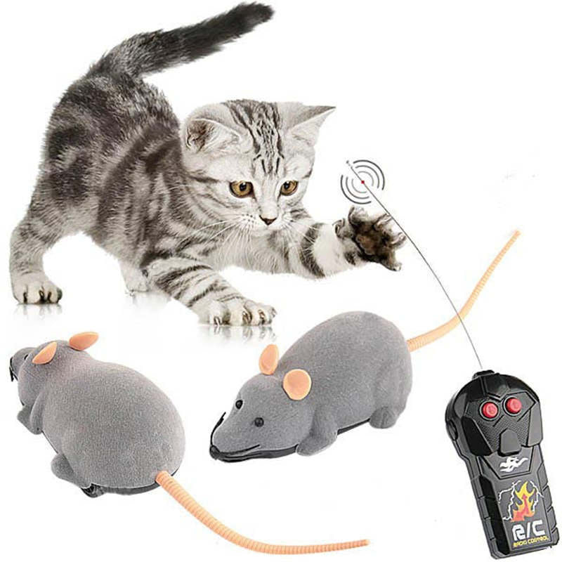 Scary Cute RC Remote Controller Simulation Plush Mouse Mice Kid Toy Gifts