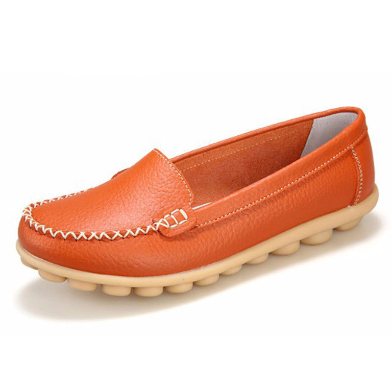 Online discount shop Australia - Genuine leather female models flats Peas shoes soft bottom
