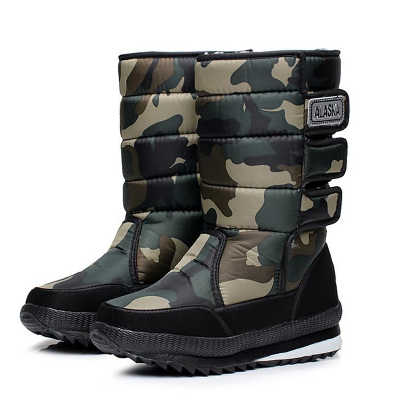 Warm men's thickening platforms water proof shoes military desert male knee-high snow boots outdoor hunting 47
