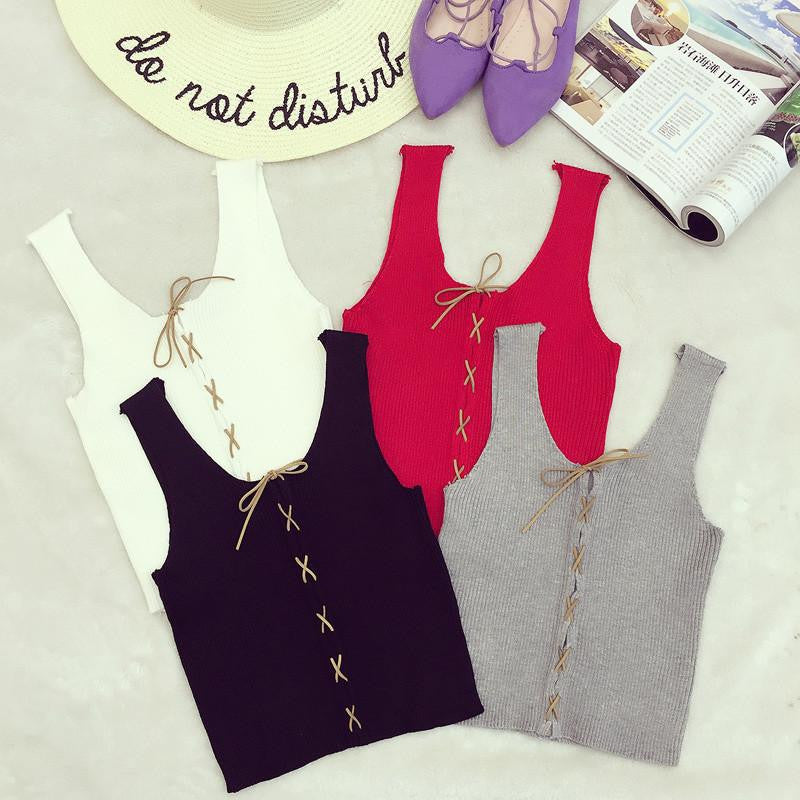 Style Crop Top Cropped Vintage Tops Tank Bustier Tanks Sleeveless Vest Women's Shirt elasticity