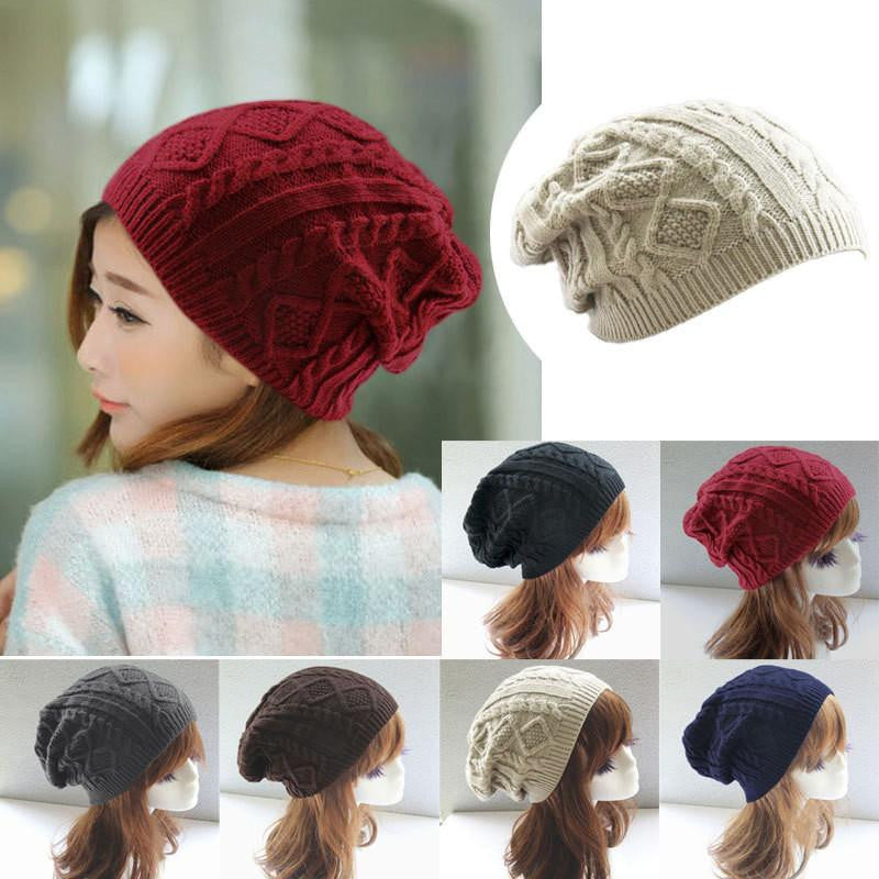 Women Caps Twist Pattern Women Hat Knitted Sweater Fashion beanie Hats For Women 6 colors gorros Y1 Q1