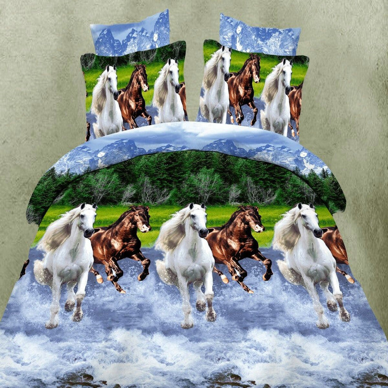 Online discount shop Australia - hot 3d animal bedding set king queen twin size 3/4pcs horse wolf panda duvet cover bed sheet pillow cases boys bedclothes