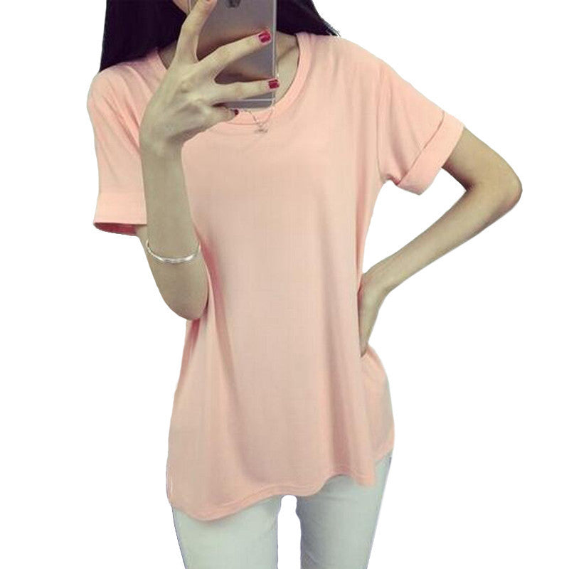 Online discount shop Australia - fashion Women's  Clothes Shirt O-neck Her boyfriend wind edge pure color