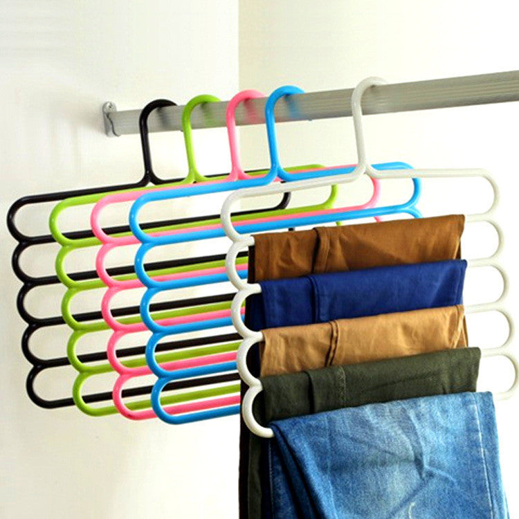 Pants Hangers Holders For Trousers Towels Clothes Apparel Hangers Five-layer Space Saving -Version 2