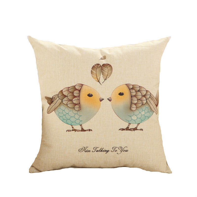 Online discount shop Australia - Love birds cushions without insert America vintage lucky design sofa decorative throw pillow office sofa vintage retro