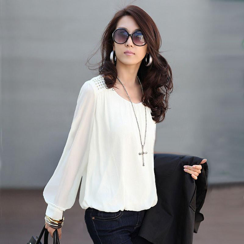 Vetement Women Blouses Chiffon Blouse white Shirt Women Clothes