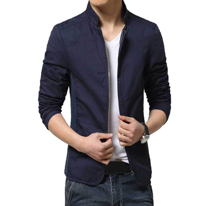 Online discount shop Australia - Men Jacket New Arrival Slim Men Jacket Fashion Korean Style Mandarin Collar Zipper Young Thin Men Jacket MWJ793