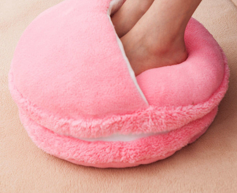 Online discount shop Australia - Creative Macaron Plush Foot Warmer Feet Warmer Slippers Sofa/Chair/Seat/Back Cushion Pillow for Office Decoration Home