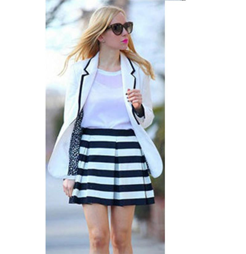 skirts womens Casual Striped Short Skirt Elastic waist A-Line Plus Size Print Mini Fashion 22