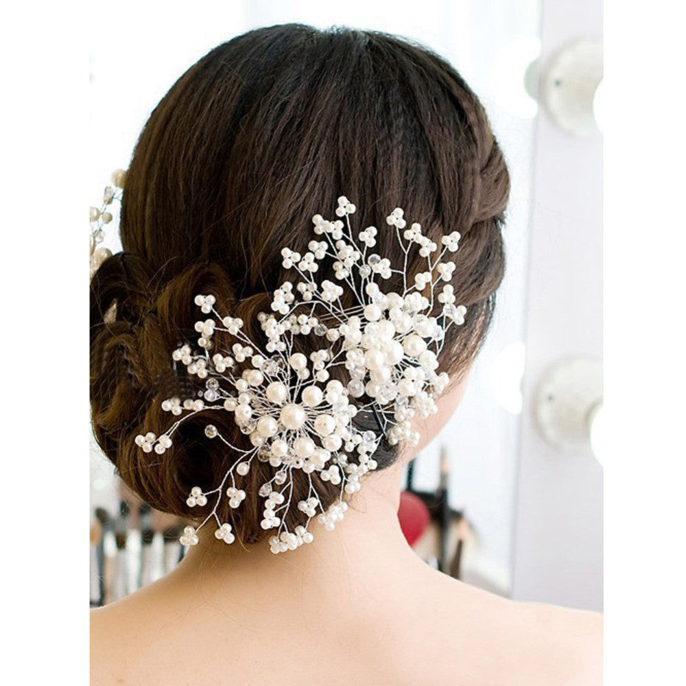 Online discount shop Australia - Hair Accessories Floral Wedding Pearl Crystal Bridesmaid Bridal Party Hair Comb Hairpin Hair Jewelry Hair Accessories for Women