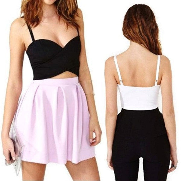 Online discount shop Australia - Crop Top Sexy Women V Neck Bustier Bra Top Corset Clubwear Tank