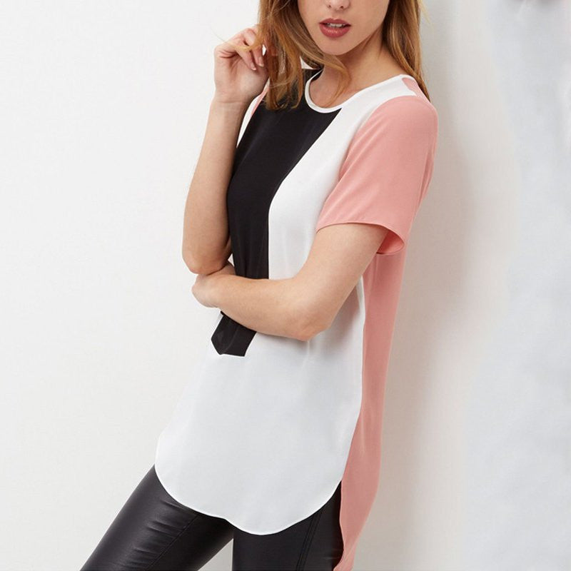 Online discount shop Australia - 6XL Loose Casual Long  Women Patchwork Chiffon  Striped Blouse Shirt Plus Size