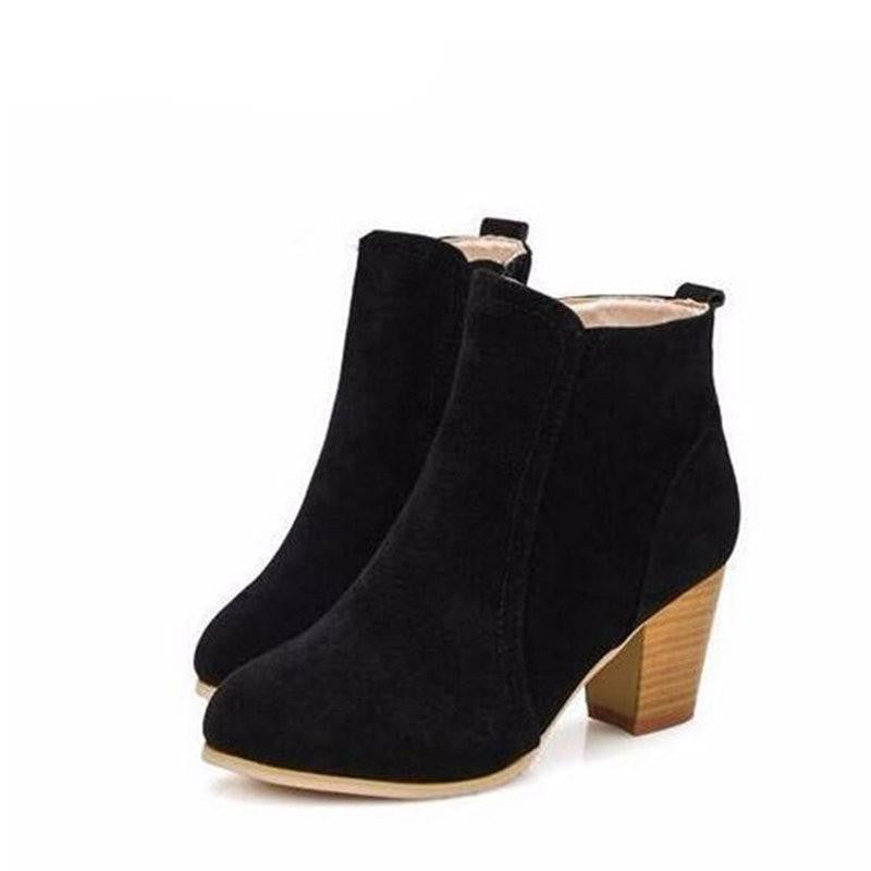 Short Cylinder Boots With High Heels Boots Shoes Martin Boots Women Ankle Boots With Thick Scrub#HDS213