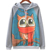 Online discount shop Australia - Brand Fashion Long Sleeve Women Sweatshirt Owl Print Hoodies Hooded Tracksuit Jumper Pullover