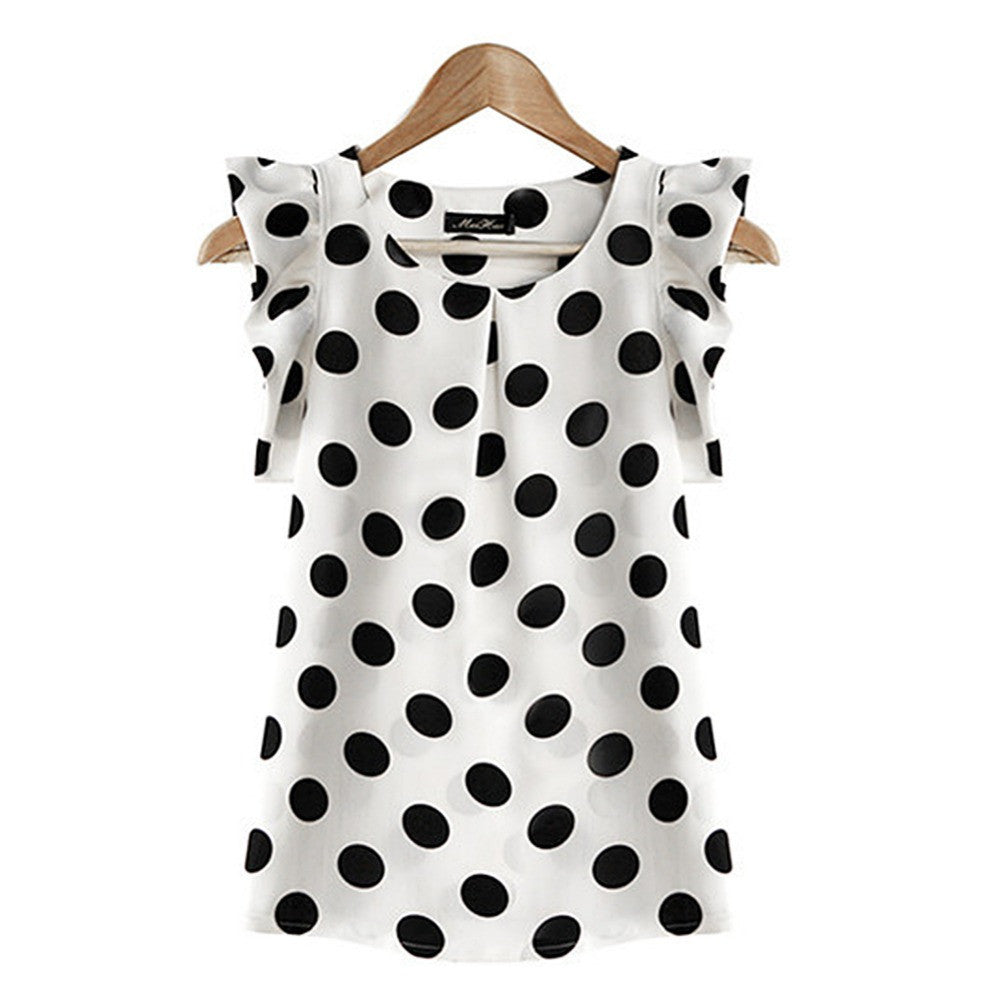 Online discount shop Australia - Fashion Girl Women Casual Chiffon Tshirt Short Sleeve Shirt T-shirt Tops