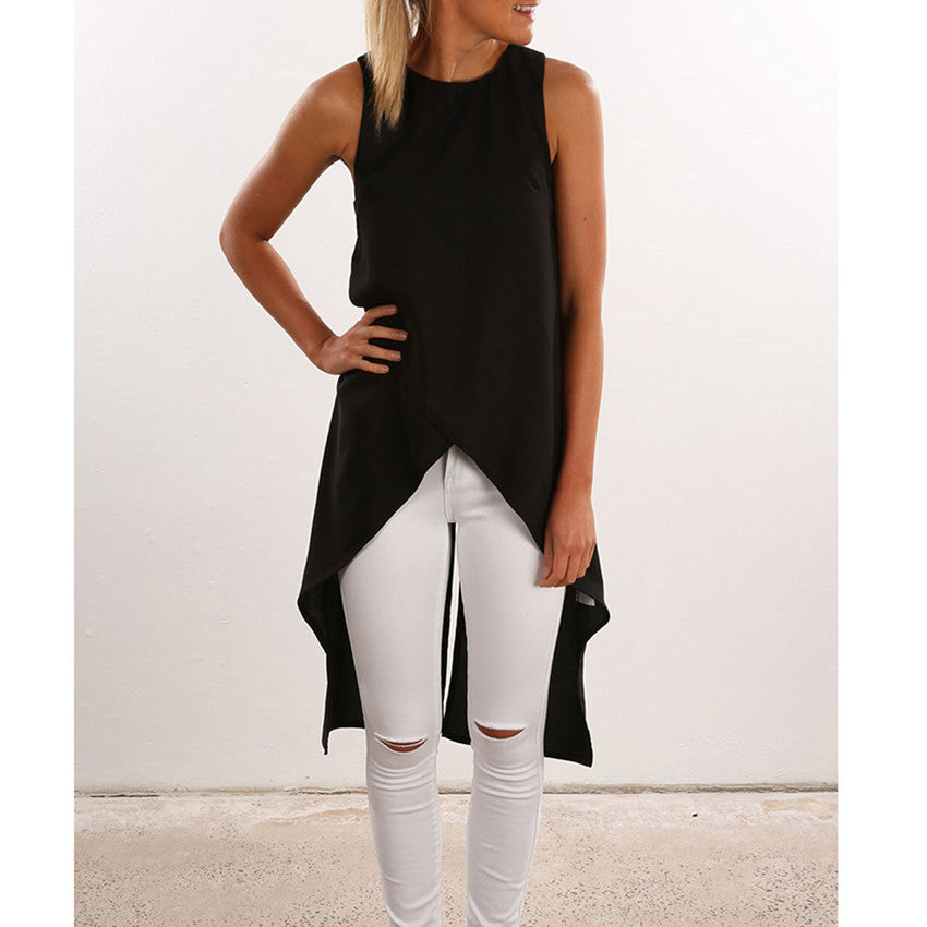 Online discount shop Australia - Fashion Women Ladies Casual Sleeveless Vest  Shirt Long Tops Dress ND029
