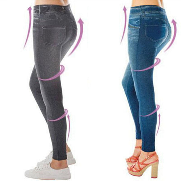 Women Fleece Lined Winter Leggings Jeans Slim Fashion Jegging Warm Genie  S-XXXL
