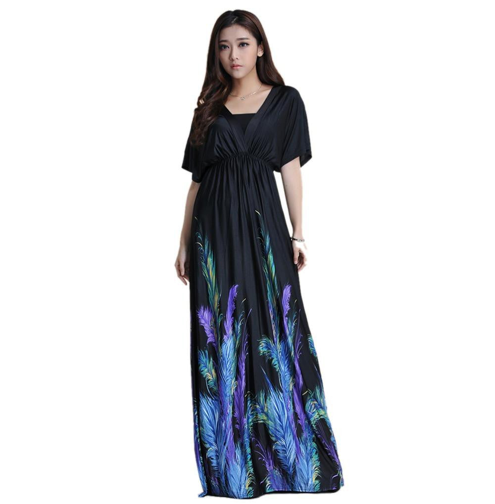 Women Summer Boho dress Femme Beach Dress Plus Size 6XL Bohemian Maxi Dress