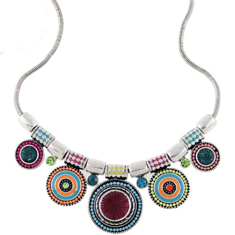 Online discount shop Australia - Bohemia Vintage Metal Enamel Statement Necklace Women Multicolor Necklaces & Pendants Jewelry Colar For Gift Party
