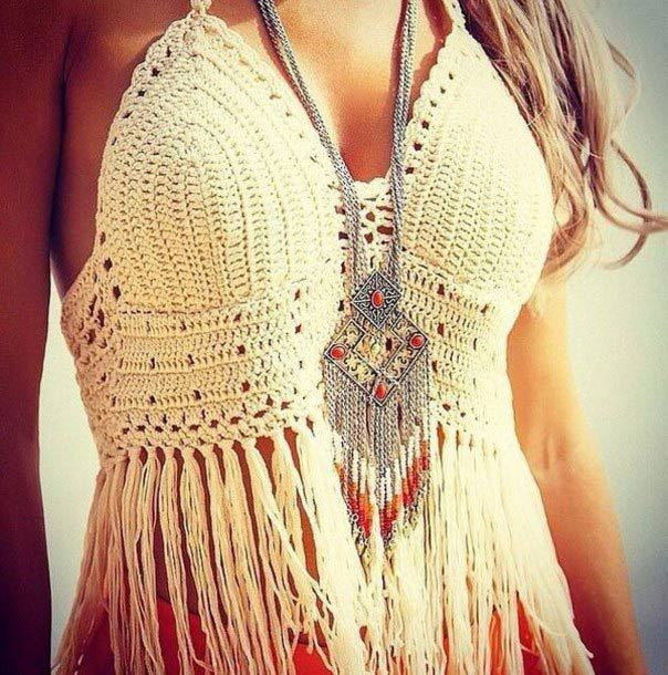 Online discount shop Australia - Lace crochet top   style fringe tops bralette sexy crop top tassel knitted camis fitness women top strappy bra