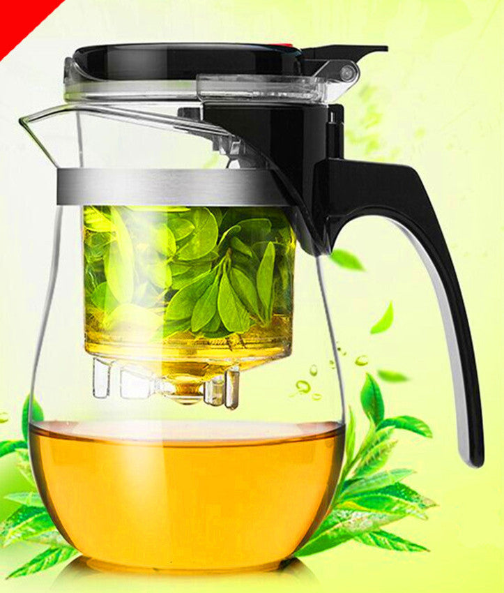 Online discount shop Australia - 500ml Heat Resistant Glass Tea Pot Flower Tea Set kettle Coffee Teapot Convenient Office Teaset 1pcs,kung fu set.