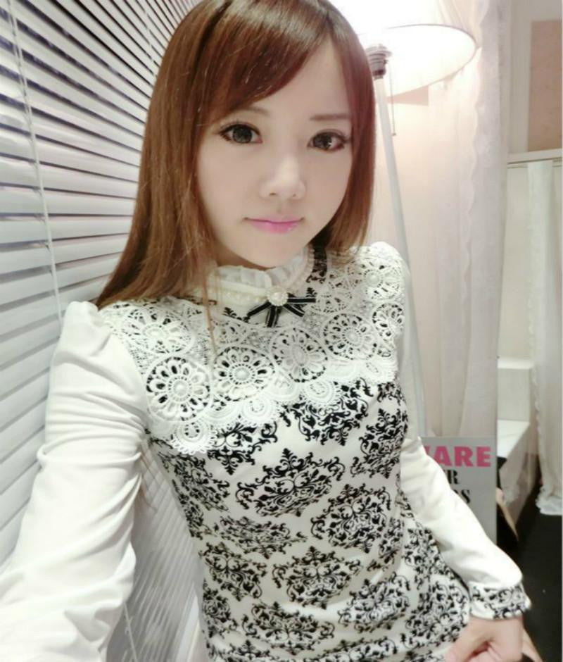 shirt women plus size fashion blouse tops casual beading flower print cotton lace elegant blouse lace shirt
