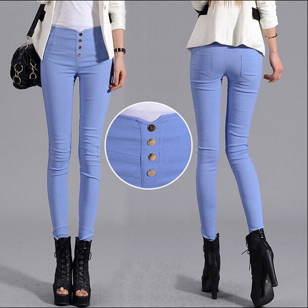 Online discount shop Australia - New  Ladies Cotton Fashion Plus Size Women Pants High Waist Elastic Trousers Pencil Pants