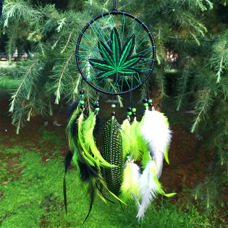 Online discount shop Australia - Artistic 12*35cm Wind  Style native catcher tapestry leather dream catcher for room car decorate