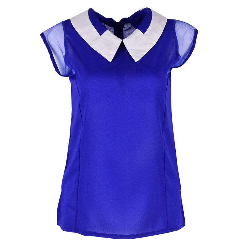 Online discount shop Australia - Fashion Women's Chiffon Blouse Casual Loose Vest Lapel Tops OL Style Shirt Plus Size