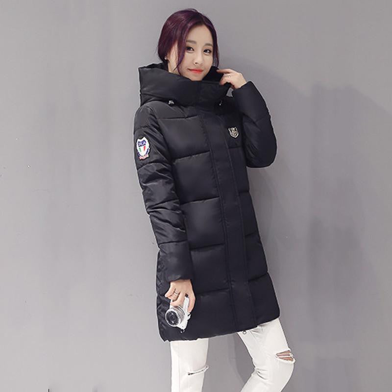 Women's Fashion Down Warm Coats Arrival Fashion Long sleeve Hooded Jackets Slim Style Casual Parka Coat