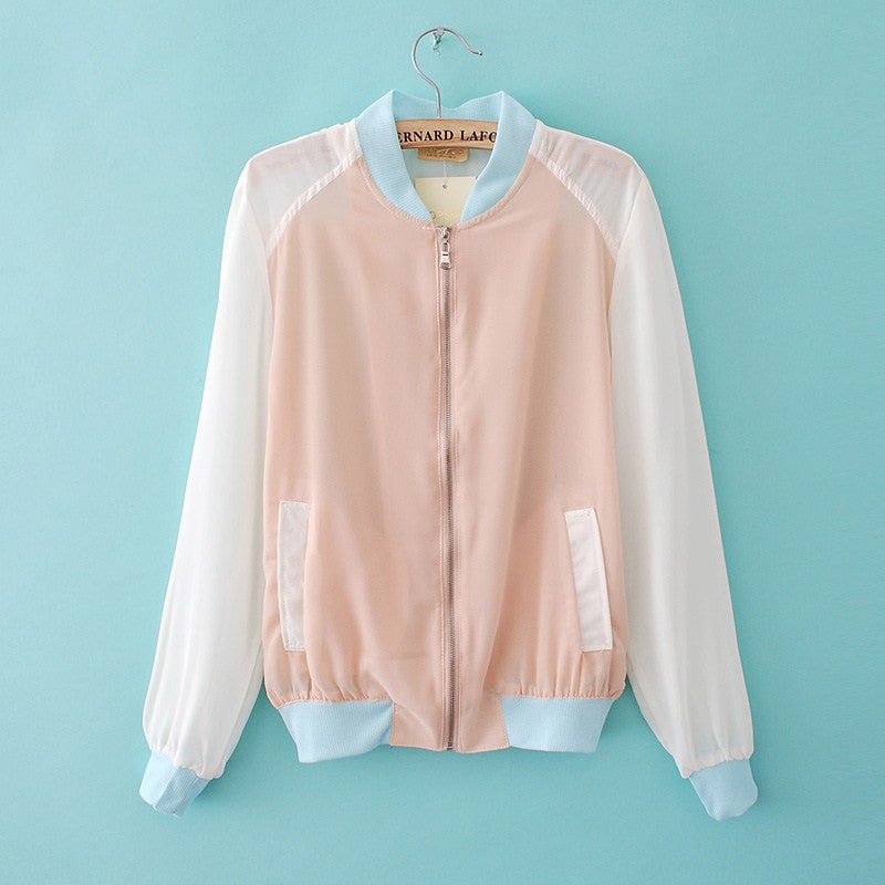 Online discount shop Australia - fashion candy color patchwork color block short design shirt baby jacket baseball uniform