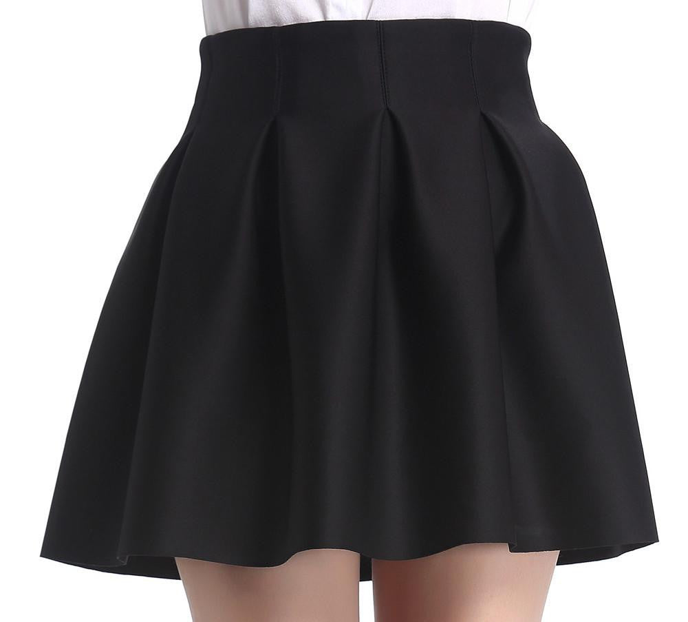 Women Skirt Space Cotton Black Mini Short Skirt Fall Witner Skirts Womens Plus Size High Waist Pleated Tutu Skirt