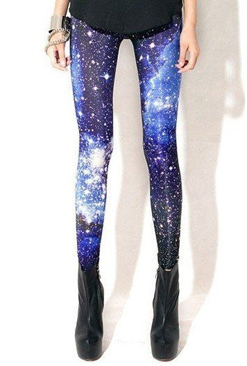 Online discount shop Australia - Fashion Woman Leggings Space Printed Pants Plus Size XL