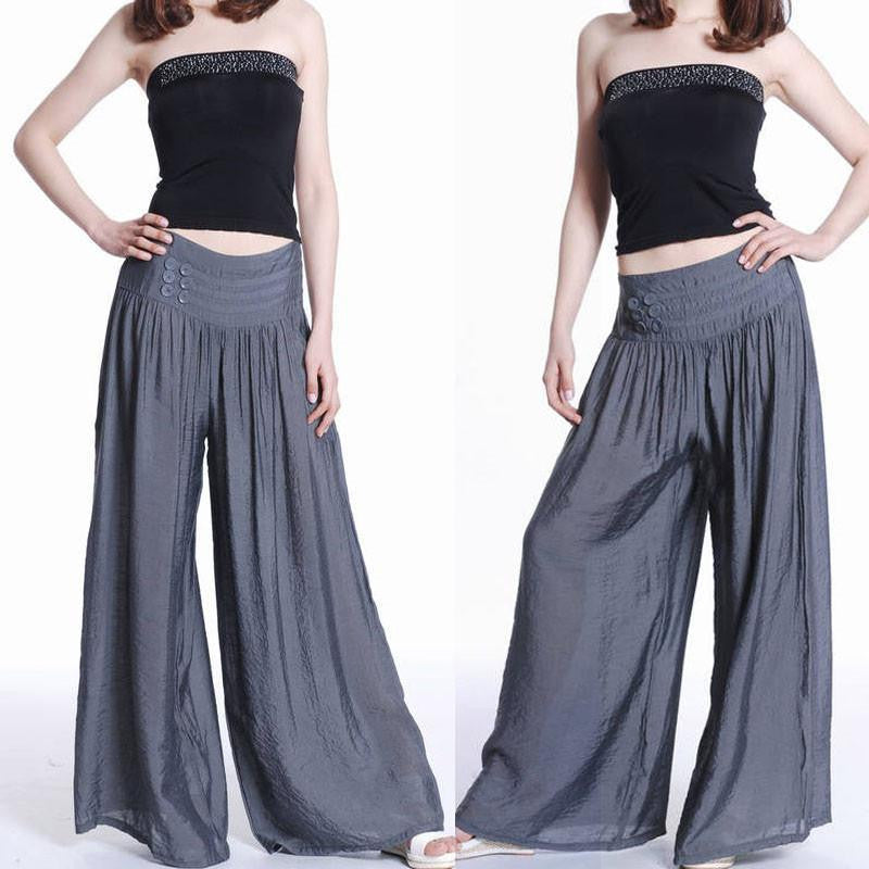 Women Loose Culottes Elastic Waist Dance Pant Sweat Pants Trouser