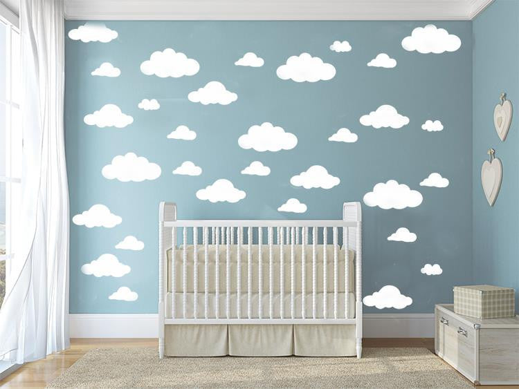 Online discount shop Australia - 31pcs/set DIY Big Clouds 4-10 inch Wall Sticker Removable Wall Decals Vinyl Kids Room Decor Art Home Decoration Mural KW-132