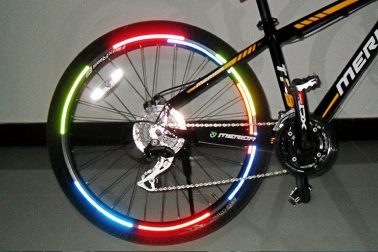 Online discount shop Australia - Bicycle reflector Fluorescent MTB Bike Bicycle Sticker Cycling Wheel Rim Reflective Stickers Decal Accessories BRS2001
