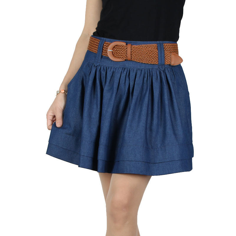 Online discount shop Australia - Fashion New Women High Quality Thin Loose Large Size Denim Skirt Bust Models cotton denim Skirt Free Belt