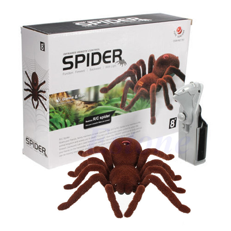 Remote Control Creepy Soft Scary Plush Spider Infrared RC Tarantula Kid Gift Toy