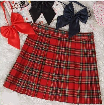 Preppy Style Japanese School Girl Plaid Pleated Skirt High Waist Short Tartan Skirts Saias