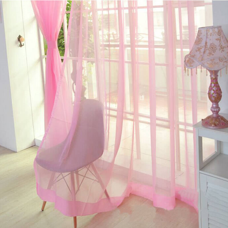 Online discount shop Australia - Fashion Colorful Solid Floral Tulle Voile Door Window Curtain Drape Panel Valances Scarf Divider New