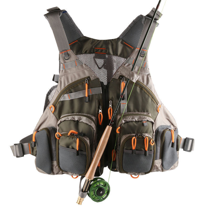 Online discount shop Australia - Fly Fishing Mesh Vest General Size Adjustable Mutil-Pocket Outdoo Fishing Hiking