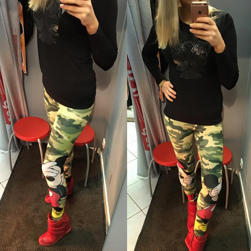 Online discount shop Australia - Fashion Women Leggings Print Camo Mouse Minie Cartoon Stretch Leggings Sexy Slim Elastic Fitness Leggings