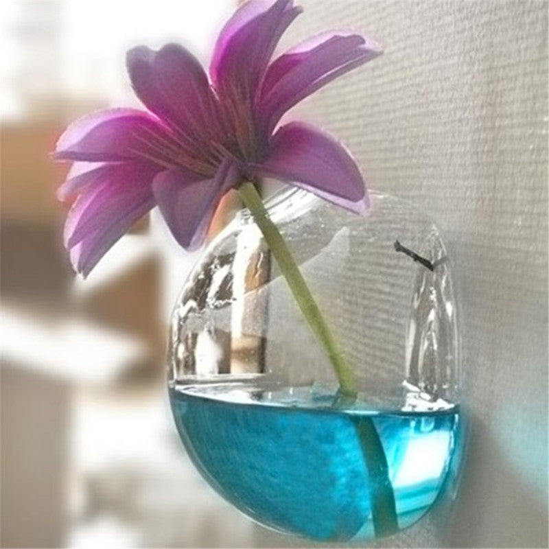 Creative Semicircular Wall Hanging Glass Plant Flower Vase Hydroponic Terrarium Fish Tank Home Decor Wedding Decoration
